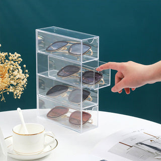 Acrylic Stackable Four-drawer Glasses Storage Box