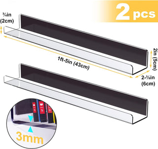 Transparent Magnetic Wall-mounted Punching-free Acrylic Bookcase