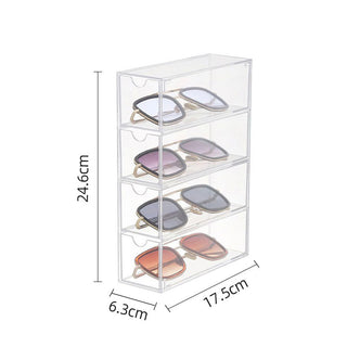 Acrylic Stackable Four-drawer Glasses Storage Box